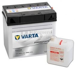 Batera para Moto VARTA 12 Voltios 30 Ah en C10 PowerSports Freshpack Ref.530030030 53030 EN 180 A 186x130x171