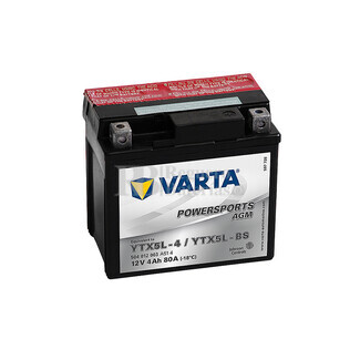 Batera para Moto VARTA 12 Voltios 4 Ah en C10 PowerSports AGM Ref.504012003 YTX5L-4-YTX5L-BS EN 80 A 114x71x106