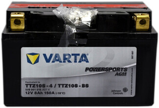 Batera para Moto VARTA 12 Voltios 8 Ah en C10 PowerSports AGM Ref.508901015 TTZ10S-4-TTZ10S-BS EN 150 A 150x87x93