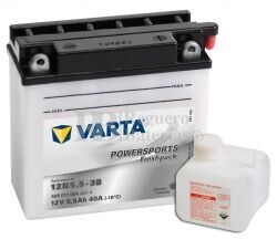 Batera para Moto VARTA 12 Voltios 5,5 Ah en C10 PowerSports Freshpack Ref.506011004 12N5.5-3B EN 55 A 136x61x131