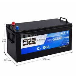 Bater�a para Paneles Solares 12V 250Ah FQS250S-12 Sin Mantenimiento