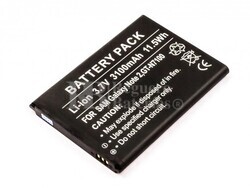 Bateria para Samsung Galaxy Note II, GT-N7100, Li-ion, 3,7V, 3100mAh, 11,5Wh