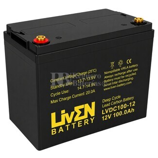 Bater�a para Solar 12 Voltios 100 Amperios Ciclo Profundo LVDC100-12