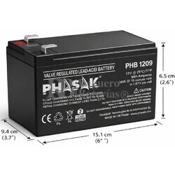 Bater�a Phasak 12 Voltios 9 Amperios PHB-1209