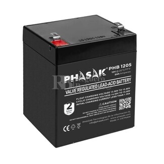 Batera 12 Voltios 5 Amperios Phasak  PHB-1205
