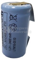 Batera SubC 1.2 Voltios 2.400 mAh con lengetas  