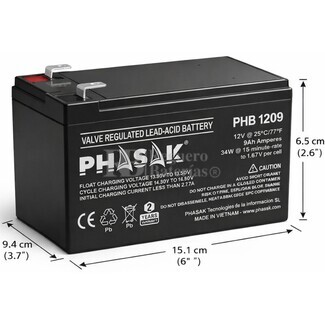Bater�a SAI Phasak 12 Voltios 9 Amperios PHB-1209