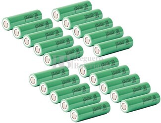 20 baterías Litio Samsung INR18650 25R