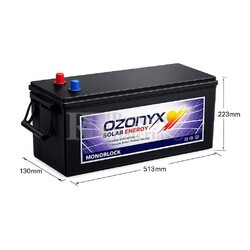 Bater�a Solar 12 Voltios 165 Amperios Sin Mantenimiento Ozonyx OZX165.AS