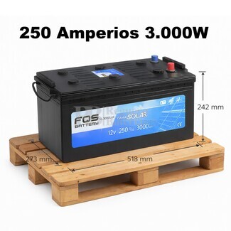 Bater�a Solar 12V 250Ah con Mantenimiento FQS250-12 para Sistemas Fotovoltaicos