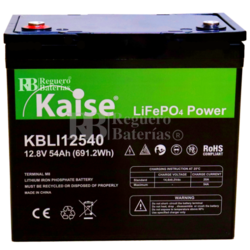 Batería Solar Litio 12 Voltios 54 Amperios KBLI12540 Kaise
