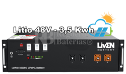 Batería Solar Litio 48 Voltios 3,5Kwh LVIF48-3600RS Sin Mantenimiento