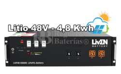 Batería Solar Litio 48 Voltios 4.8Kwh LVIF48-5000RS Sin Mantenimiento
