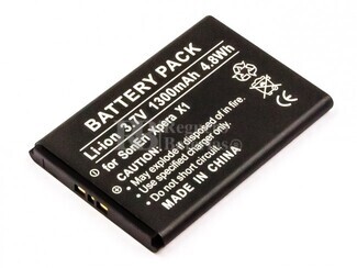 Bateria Xperia X1, Li-ion, para telefonos Sony Ericsson, 3,7V, 1300mAh, 4,8Wh