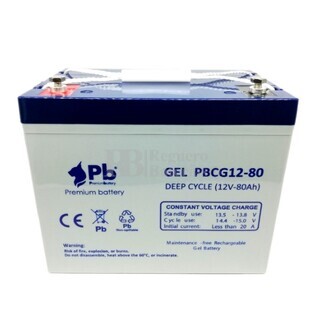 2 Bateras Plataforma Elevadora 12 Voltios 80 Amperios GEL PBCG12-80 premium Battery