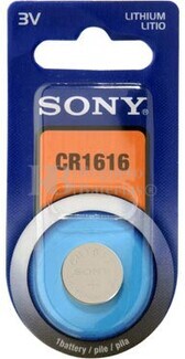 Blister 1 pila Sony  CR1616 Litio (16 d . x 1.60 alt . ) 3 v .  42 mAh .