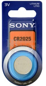 Blister 1 pila  Sony CR2025 Litio ( 20 d . x 2.50 alt  . ) 3 v . 160 mAh .