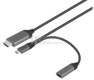  Cable adaptador USB C 3.1 Macho y Hembra a HDMI 4K, 2 metros