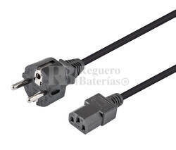Cable de alimentación Schuko recto CEE7/7 a IEC320-C13 2 metros