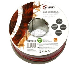 Cable para altavoz 2x0.5mm, Rojo-Negro 100m