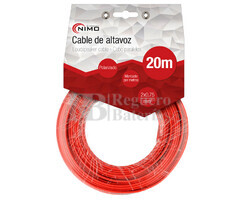Cable para altavoz 2x0.75mm, Rojo-Negro 20m