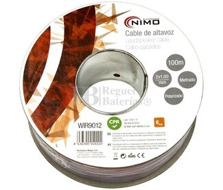 Cable para altavoz 2x1.0mm, Rojo-Negro 100m