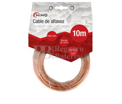Cable para altavoz 2x1.0mm, Transparente polarizado 10m