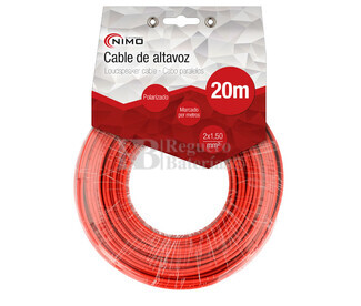 Cable para altavoz 2x1.5mm, Rojo-Negro 20m