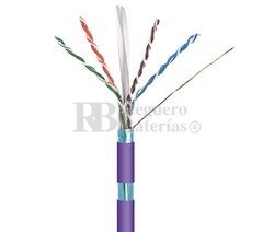 Cable para datos FTP Cat.6 rgido interior, 100m violeta