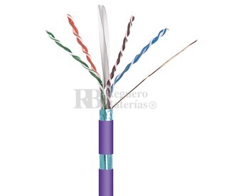 Cable para datos FTP Cat.6 rgido interior, 100m violeta