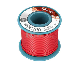 Cable rgido 0,5mm, cobre estaado, Rojo 25m