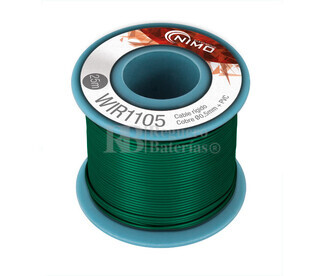 Cable rgido 0,5mm, cobre estaado, Verde 25m
