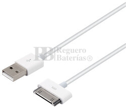 Cable USB-A 2.0 macho a iPod 30 pines carga y datos 1 metro