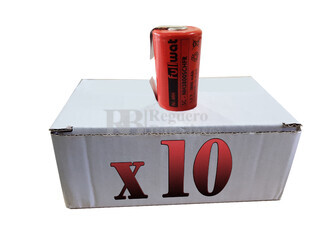 Caja de 10 Bateras SubC 1.2 Voltios 2.100 mah con lengetas   