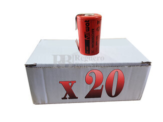 Caja 20 Bateras SubC 1.2 Voltios 2.100 mah con lengetas 