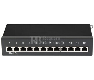 Caja de conexin RJ45 Cat.6 12 puertos, negro
