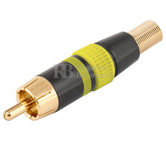 Conector RCA macho areo metlico amarillo