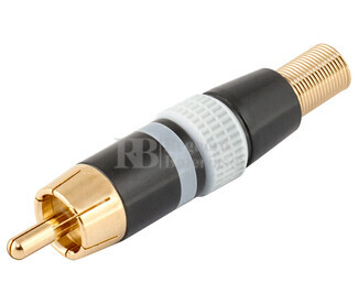 Conector RCA macho areo metlico blanco 