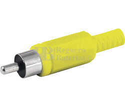 Conector RCA macho con protector cable amarillo