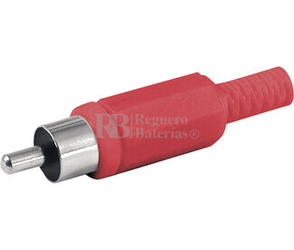 Conector RCA macho con protector cable rojo