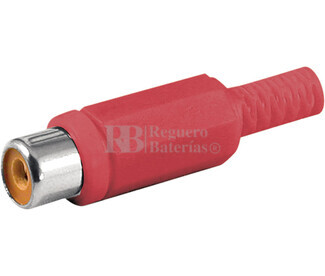 Conectores RCA hembra con protector cable rojo