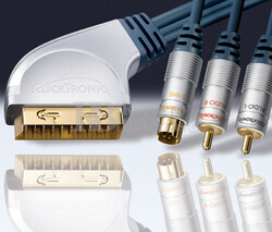  Conexin Euro-1S-VHS Macho-2xRCA Macho Audio AMP-DVD-Hifi 1.5 metros 