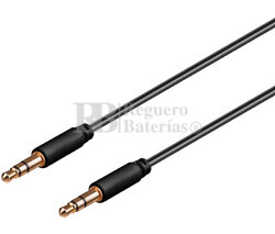 Conexin jack estreo 3.5 mm macho-macho conectores finos 2 metros negro