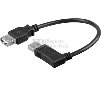  Conexin USB-A 2.0 codo macho-hembra USB-A 2.0 0.3 metros