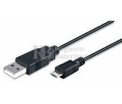   Conexión USB-A 2.0 macho-macho Micro USB 1.8 metros
