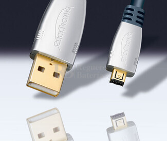Conexin USB con ferrita-Mini USB 5 pines con ferrita 5 metros 