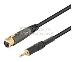 Conexin xlr-canon hembra a jack macho estreo 3.5 mm 10 metros 