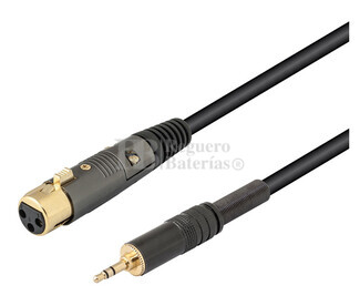 Conexin xlr-canon hembra a jack macho estreo 3.5mm 5 metros