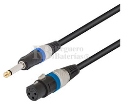Conexin xlr-canon hembra a jack mono macho de 6.3 mm