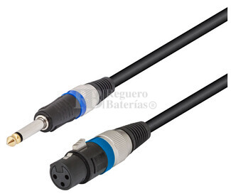 Conexin xlr-canon hembra a jack mono macho de 6.3 mm